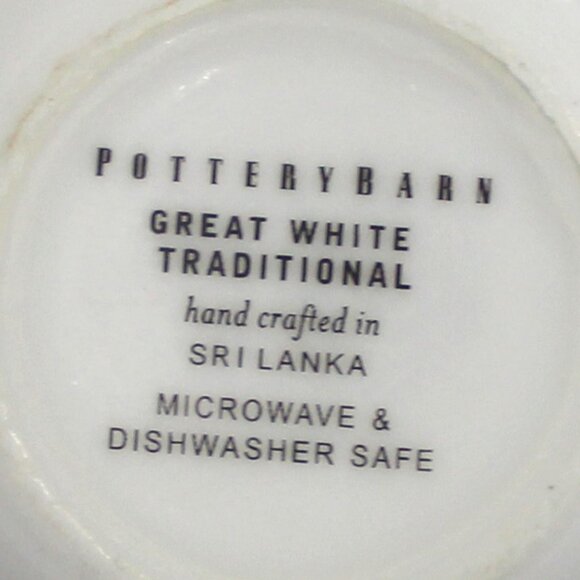 5 Pottery Barn Great White Traditional 10 oz Coffee Tea or Beverage Cups - Picture 2 of 8